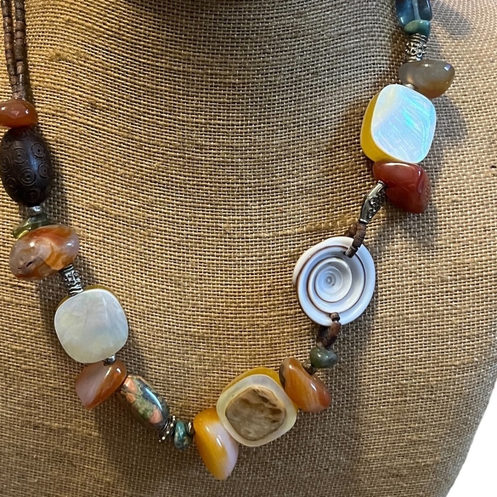 Unique Multicolor Gemstone Statement Chocker Styl… - image 3